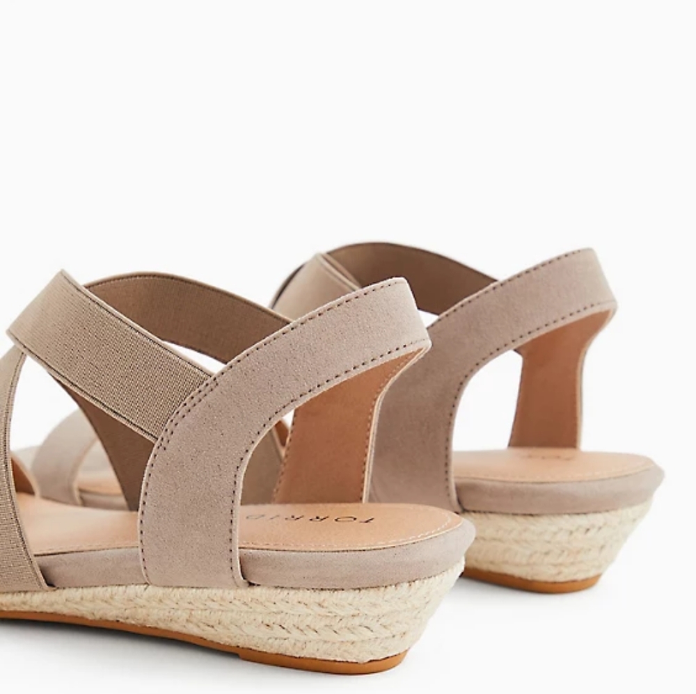Torrid || 8 Taupe Stretch Slingback Wedge - Picture 6 of 6
